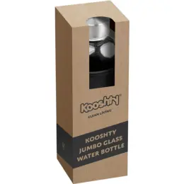 Kooshty Jumbo Glass Water Bottle Black Gift Box